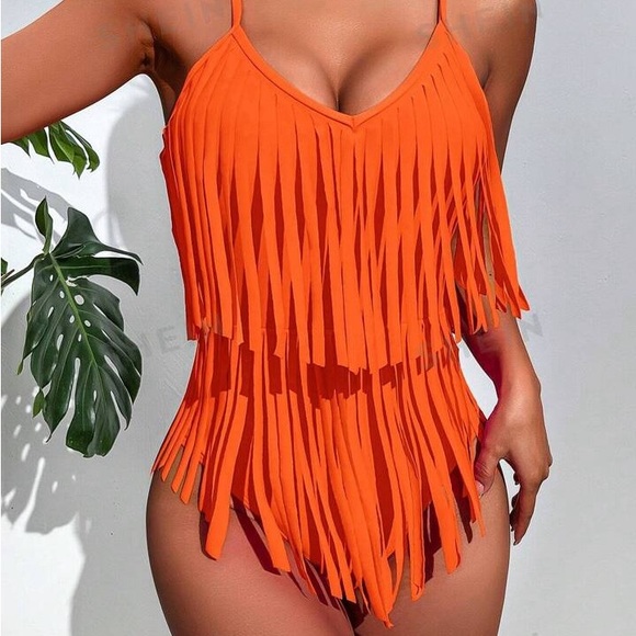 SHEIN orange swimsuit, size S never worn - Picture 3 of 7